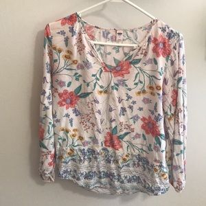 Floral Tunic Blouse Old Navy Size Medium